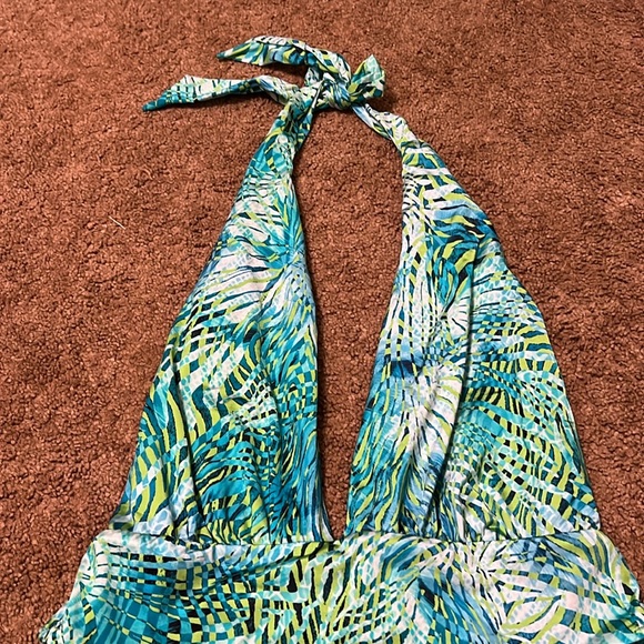 Victorias Secret Deep V Open Back Halter One Piece Bathing Suit - Picture 3 of 7